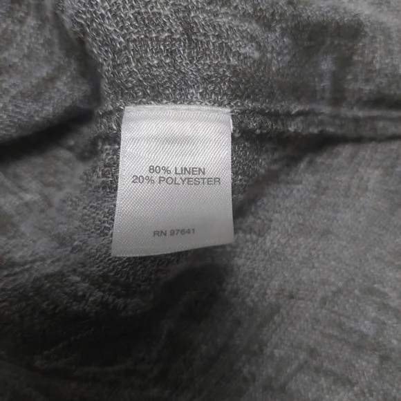 Purejill Womens Size Medium Linen Blend Blouse Popover 3/4 Sleeves Breathable - Picture 6 of 9